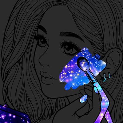 a realistic girl doing her makeup