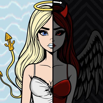 devil vs angel realistic girl