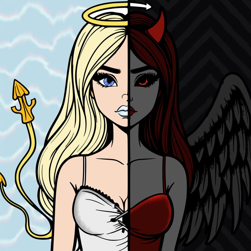 devil vs angel realistic girl