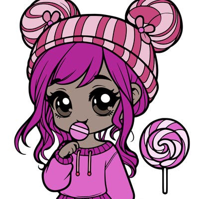 cute girl with lollipop teen