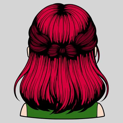 realistic girl  hairstyle