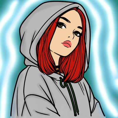 a realistic girl in a hoodie