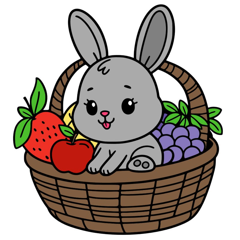bunny in a fruit basket