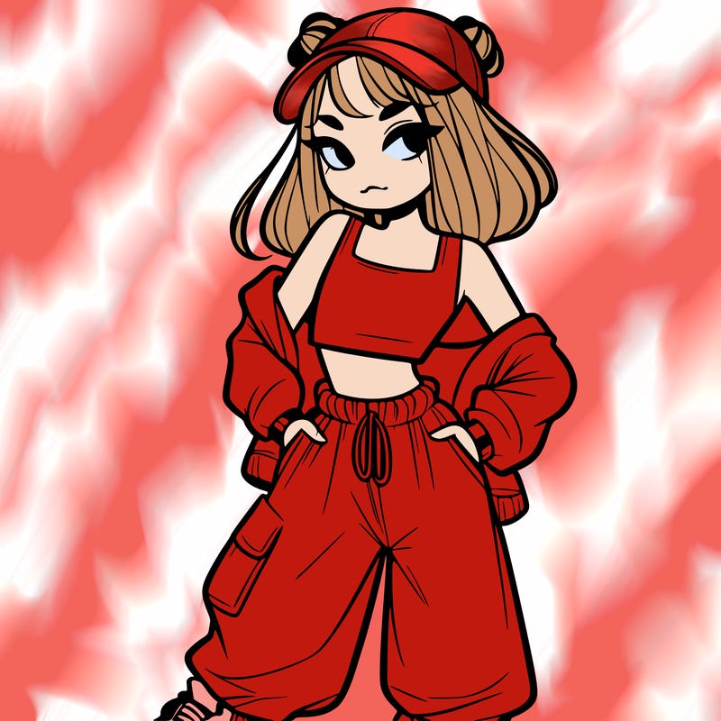 girl in crop top and baggy pants