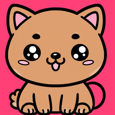 cute cartoon shiba inu dog