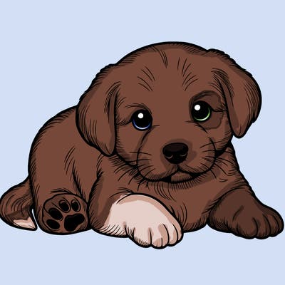 a cute realistic puppy