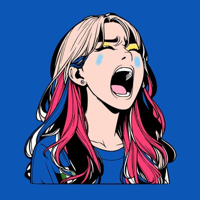 screaming realistic, girl