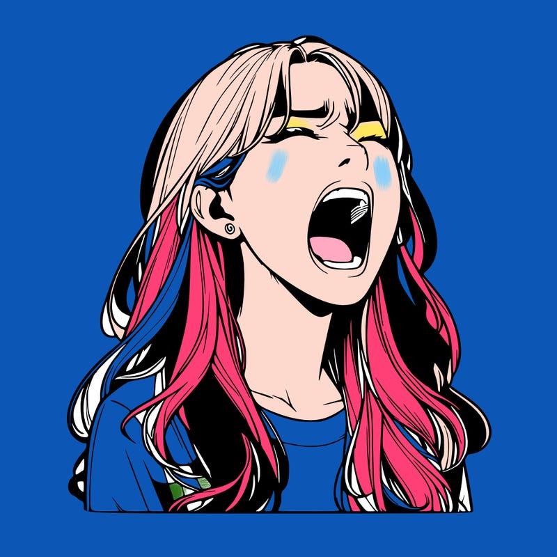 screaming realistic, girl