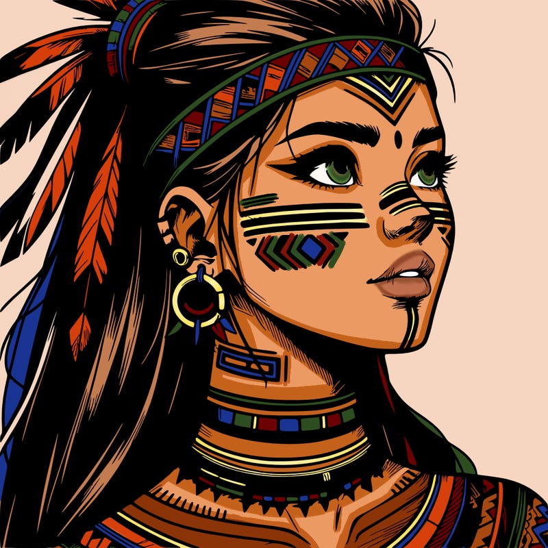 realistic tribal manga woman