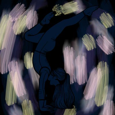 realistic, handstand, gymnastics girl