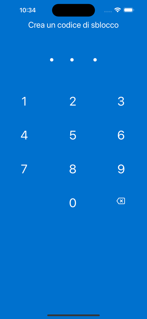 eSign - Écran de saisie du code d'accès sécurisé avec un pavé numérique dans l'application eSign