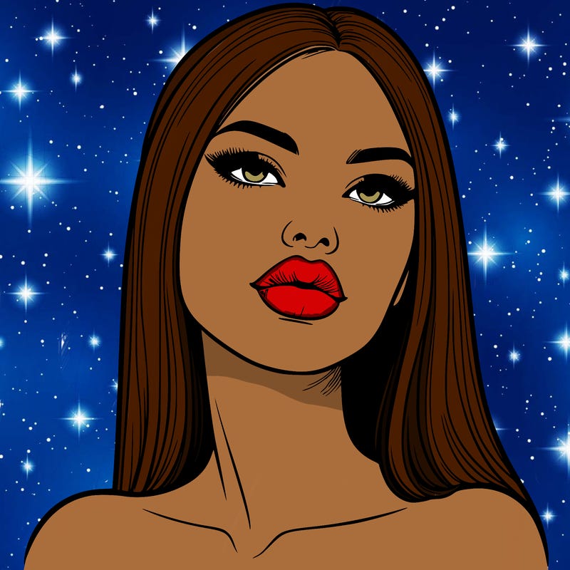 realistic woman with full lips