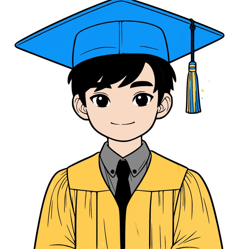 asian person graduating from school realistic
