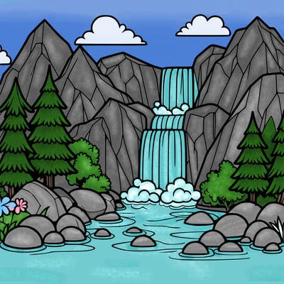 waterfall in mountain