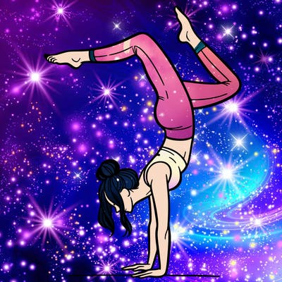 a woman doing a handstand