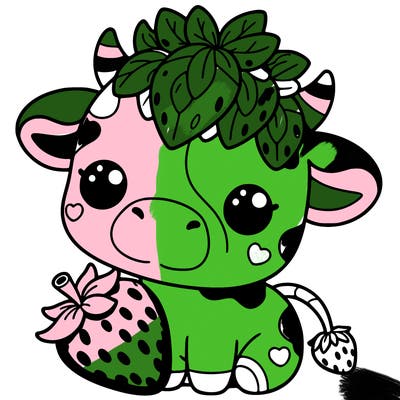 cute strawberry cow