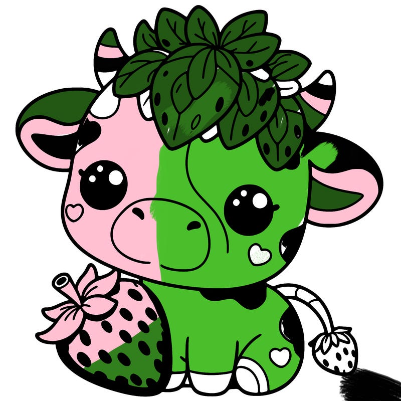 cute strawberry cow