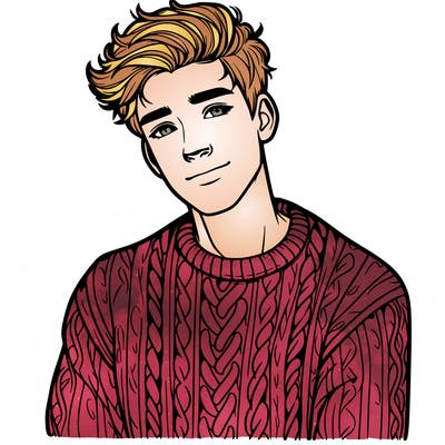 realistic guy with a beautiful jumper