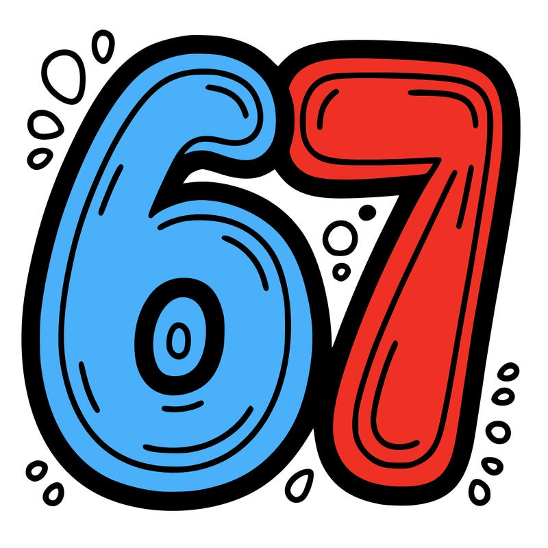 the number 67