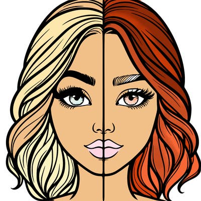 realistic girl split half