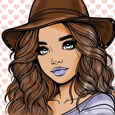 realistic girl with hat