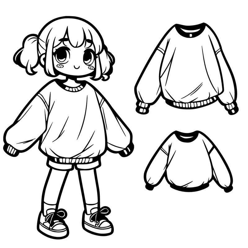 girl with baggy shirt