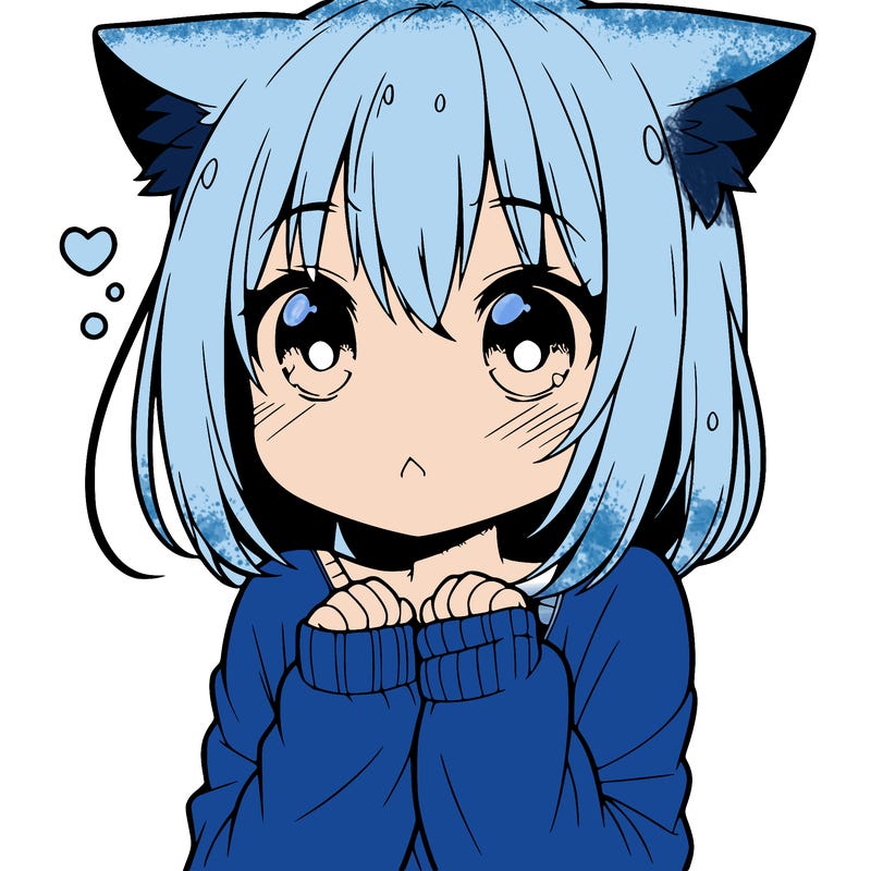 shy anime catgirl