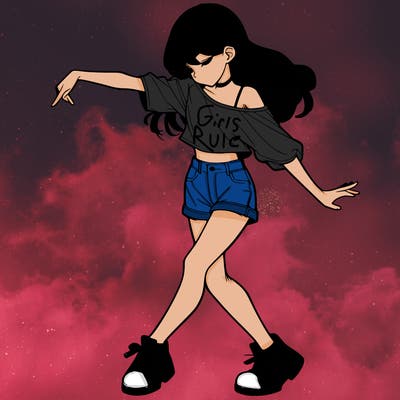 realistic girl danceing