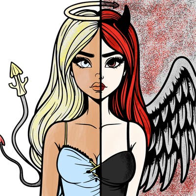 devil vs angel realistic girl