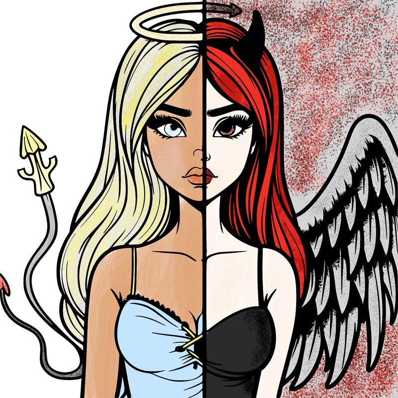 devil vs angel realistic girl