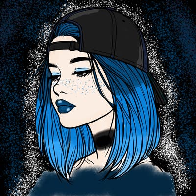 realistic  girl with a backwards hat