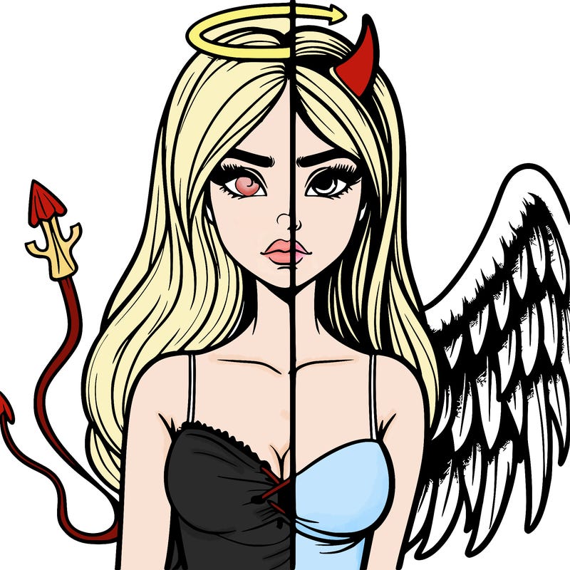 devil vs angel realistic girl