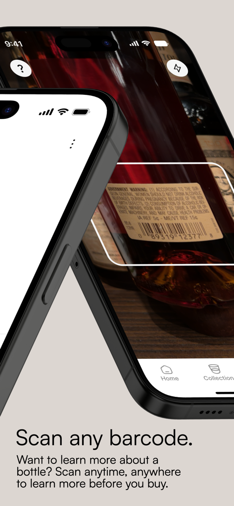 OnlyDrams - OnlyDrams mobile app scanning a barcode on a bottle of spirits to find pricing and details