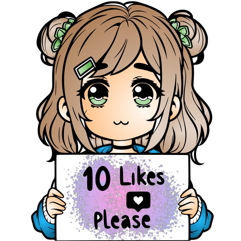 a girl with a sign saying 10 likes please
