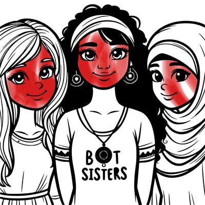 three sisters with a best sisters necklace