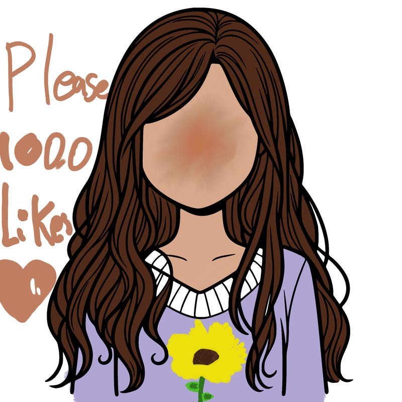 girl with hair but no face