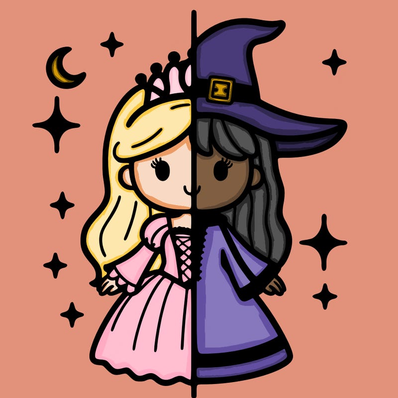 split princess and witch