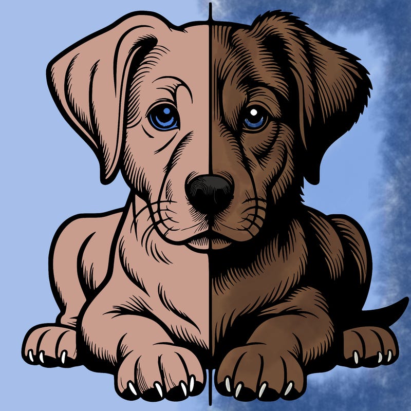 realistic dog split picture