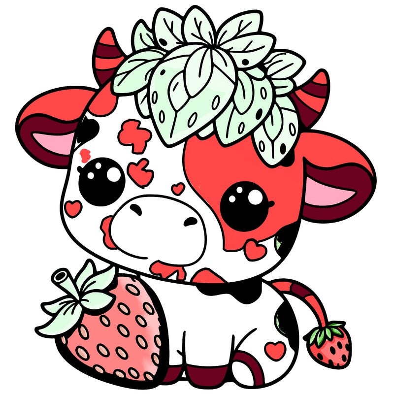 cute strawberry cow
