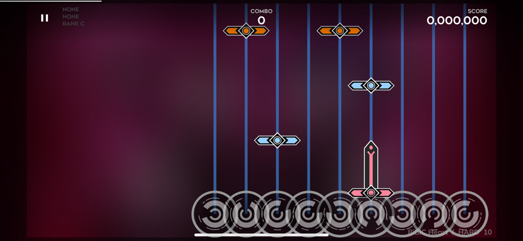 Orzmic - Jugabilidad del juego de ritmo móvil Orzmic con notas que caen y gráfico de música