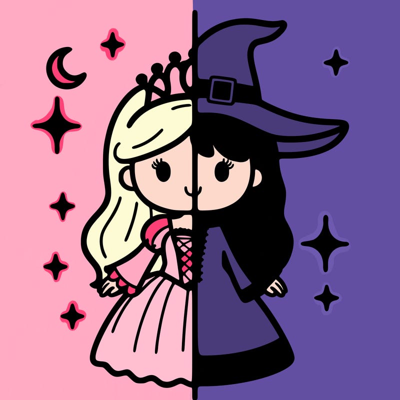 split princess and witch