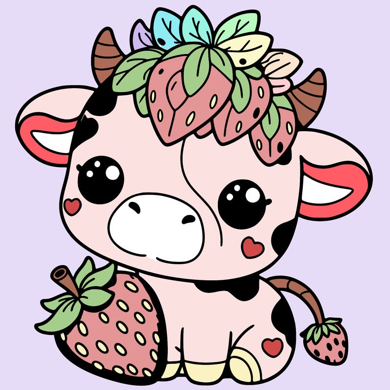 cute strawberry cow