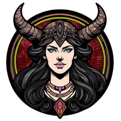 realistic valhalla goddess  symbol