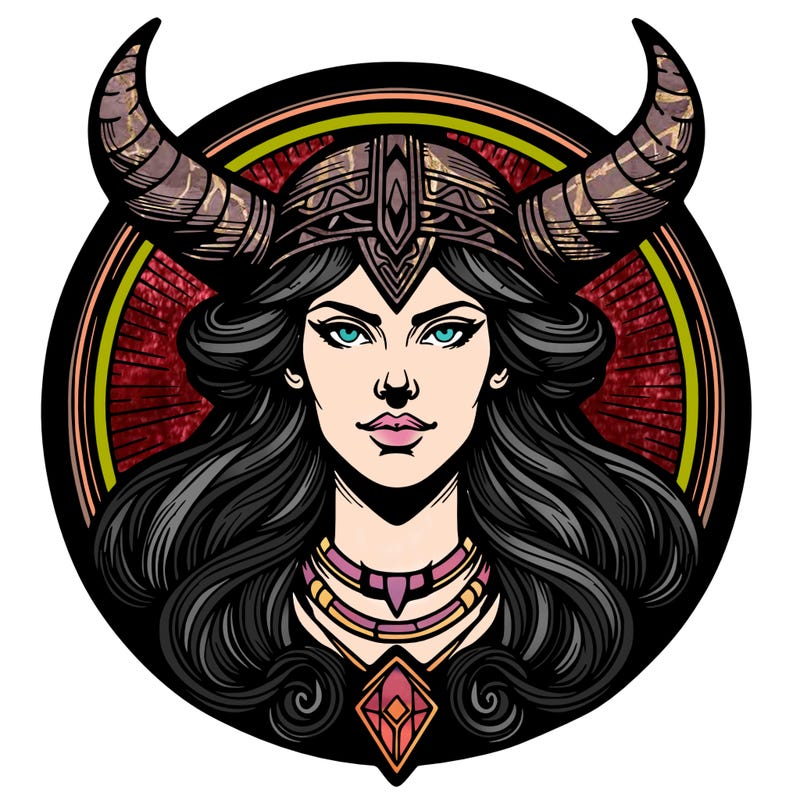 realistic valhalla goddess  symbol