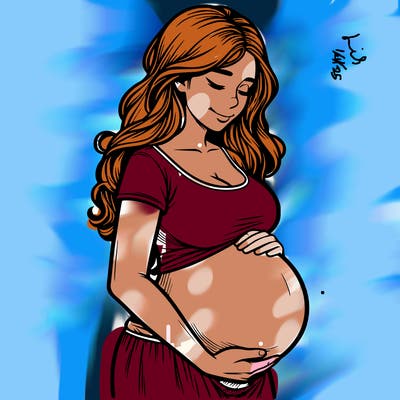 woman heavily pregnant realistic