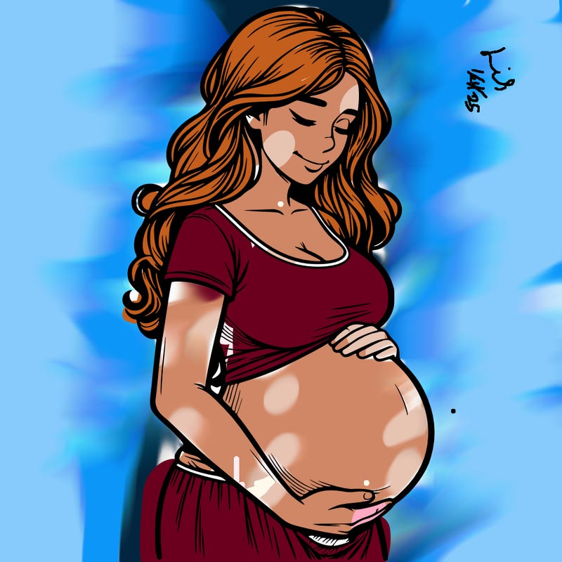 woman heavily pregnant realistic