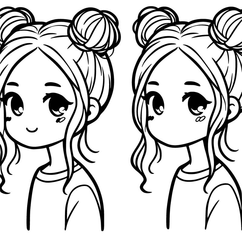 girl with hair buns