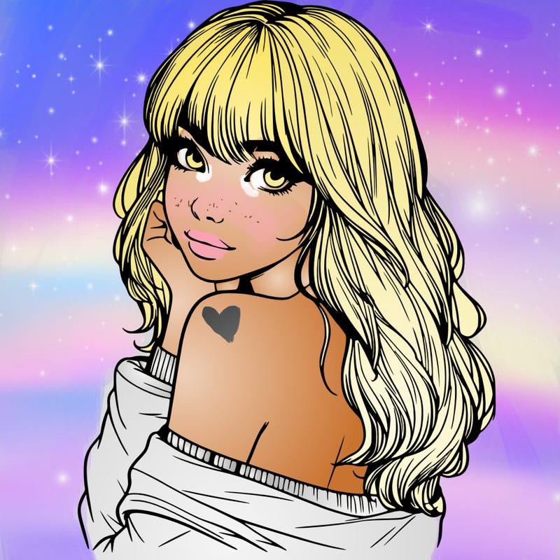 realistic girl with bangs looking over her shoulder