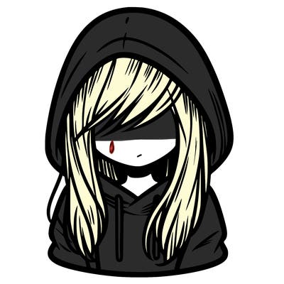 girl with hair covering her face and wearing a hoodie