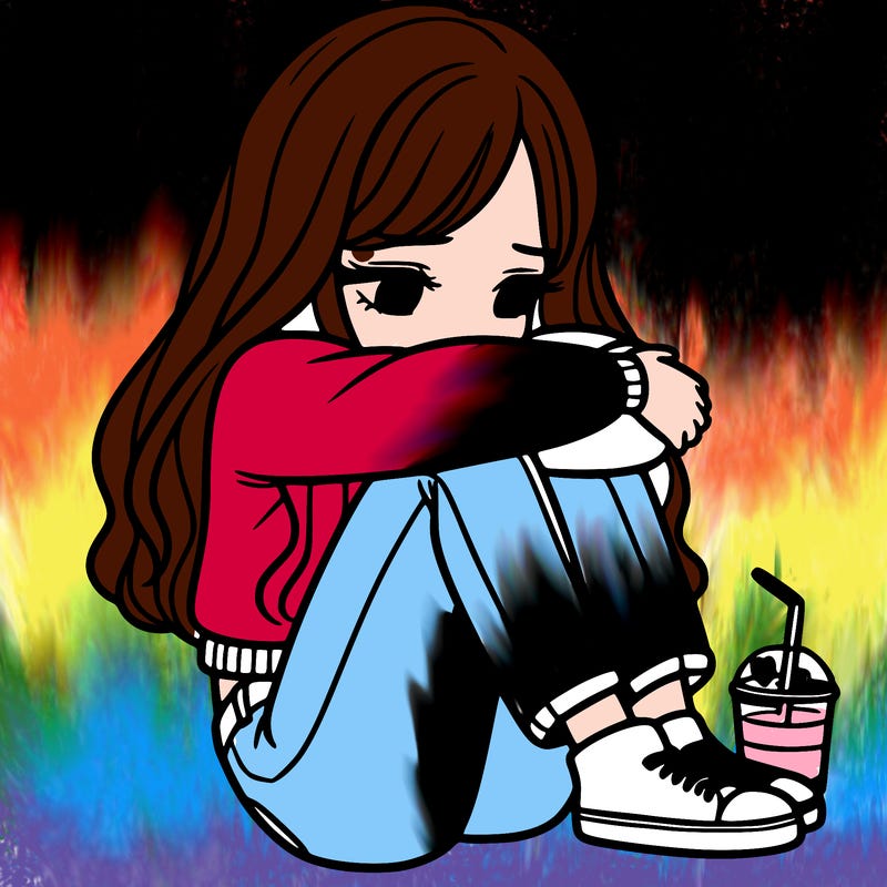 a girl  after a breakup